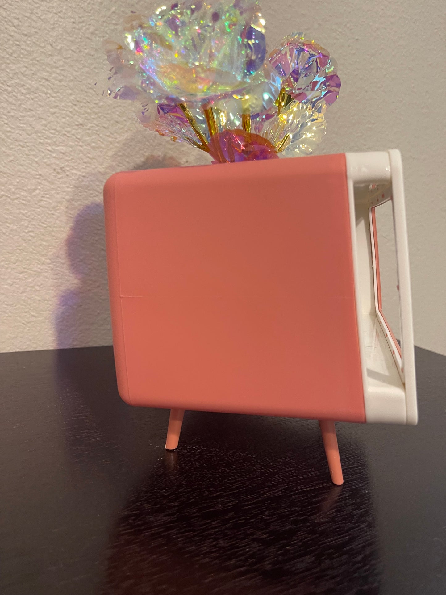 Pink Retro TV Phone Holder Tissue/Treasure Box