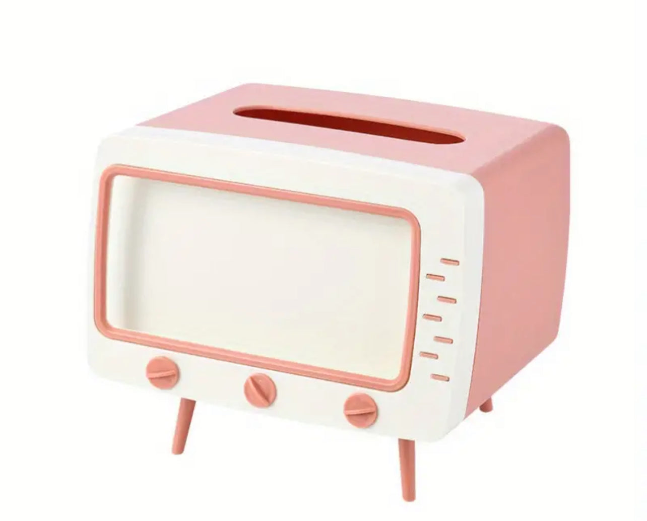 Pink Retro TV Phone Holder Tissue/Treasure Box