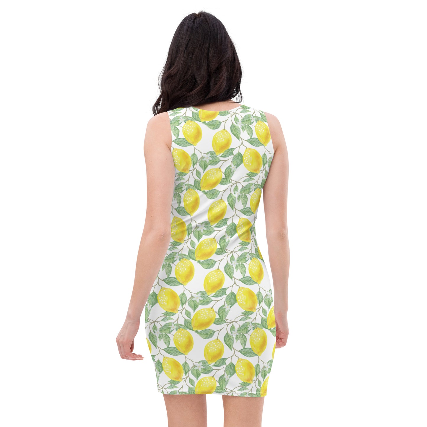 Lemon Floral Fitted Dress