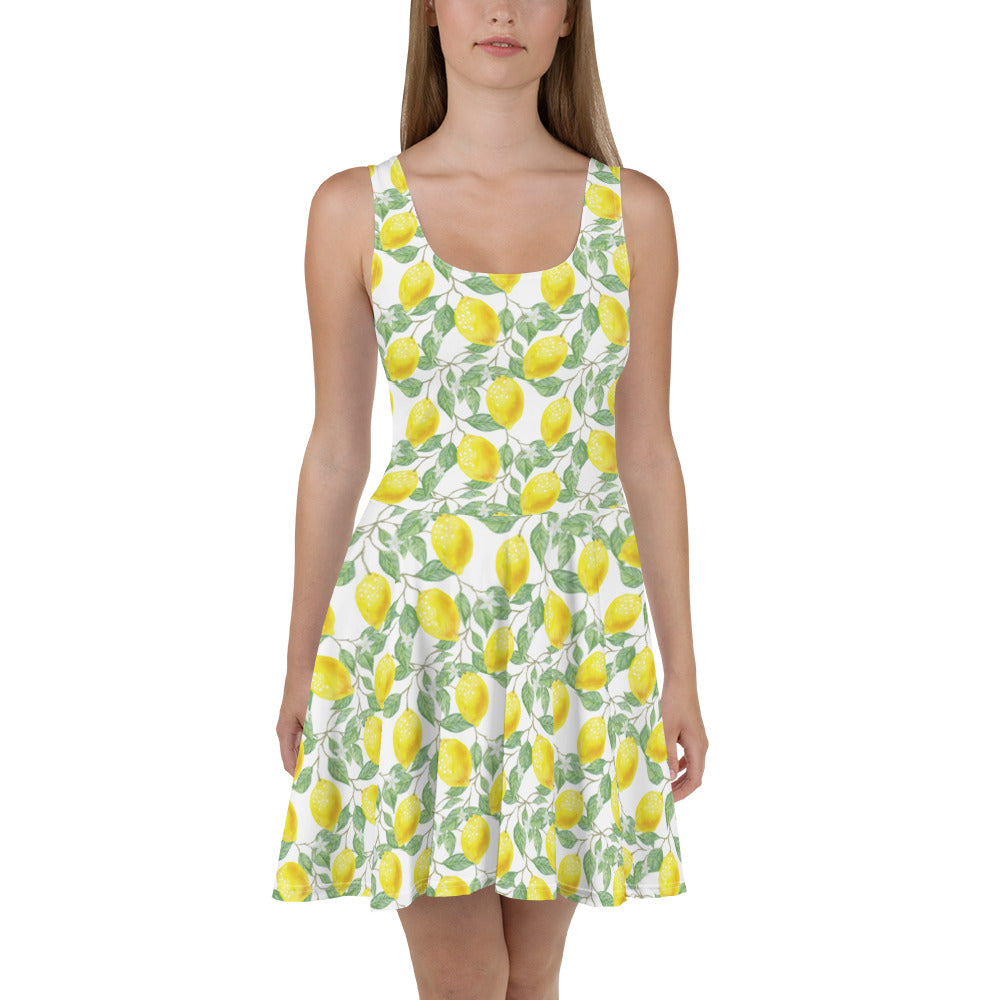 Lemons Floral Flare Dress