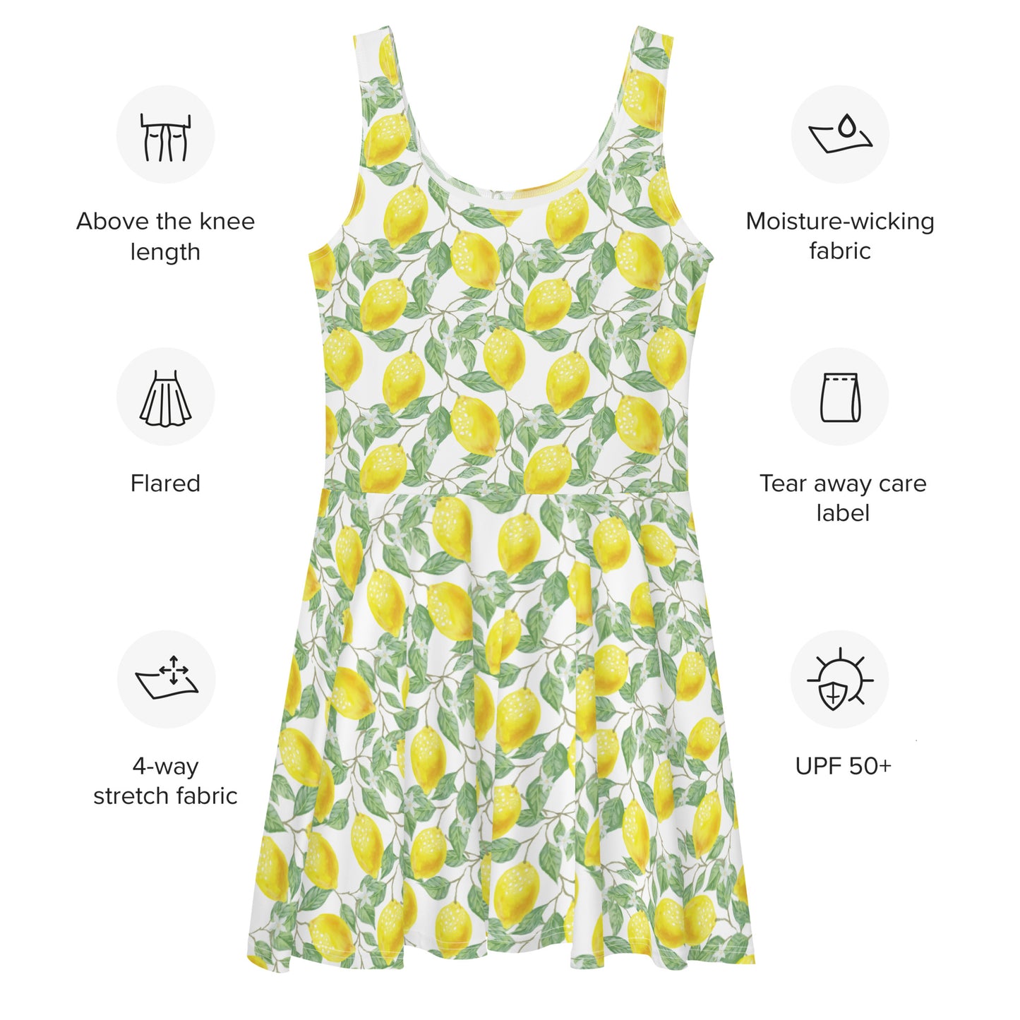 Lemons Floral Flare Dress