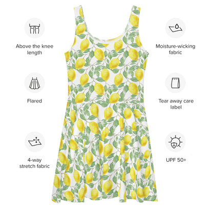 Lemons Floral Flare Dress